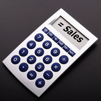 sales growht concept with business calculator on office