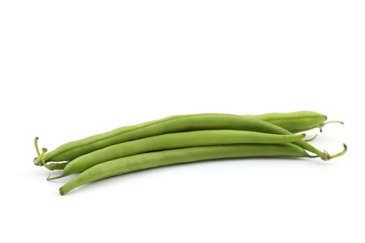 green beans on white background