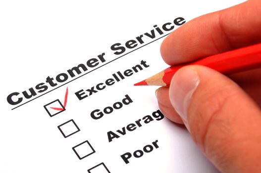 satisfaction survey showing marketing concept to improve sales