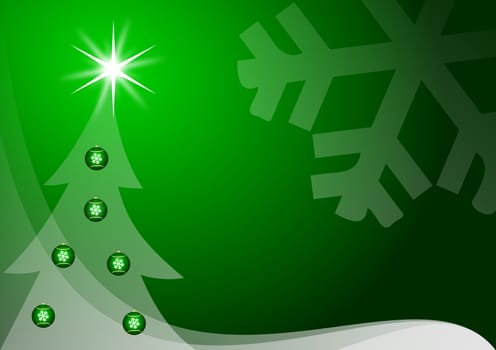 green christmas decoration with christmas tree