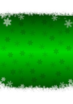 green christmas background with snowflakes