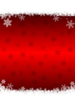 red christmas background with snowflakes