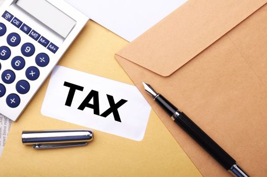tax concept with mail letter or envelope fom treasure department