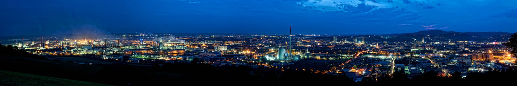 Panorama of Linz, the Capital City of Upper Austria