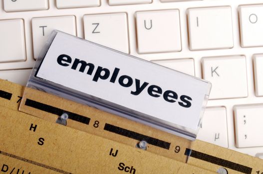 employess word on business office folder shopwing job hiring or work concept
