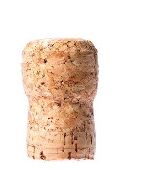A Champagne or sparkling wine cork isolated over white with clipping path.