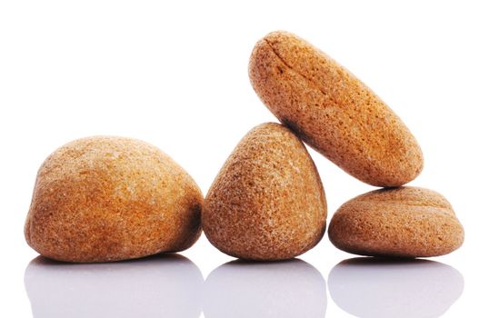 zen stones or pebbles isolated on white background