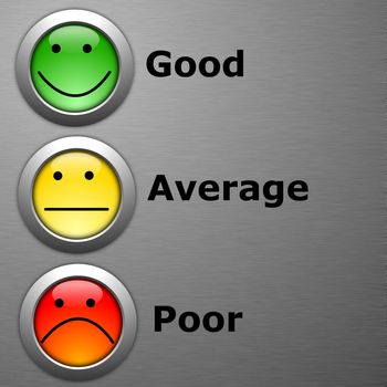 poll or customer satisfaction survey concept with smilie button