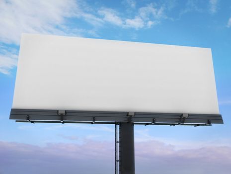 3d blank billboard ready to fill with a clear sky behind
