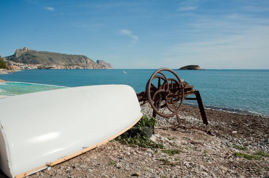 Traditional fishing boats ashore