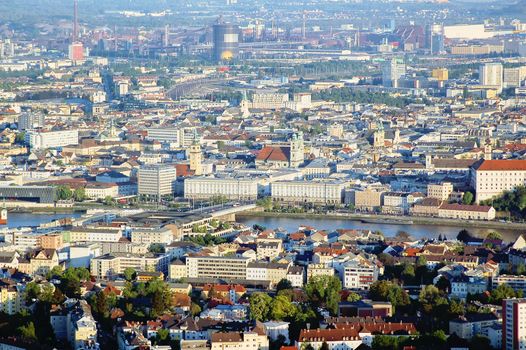 Aerial View of Linz the Capital City of Upper Austria