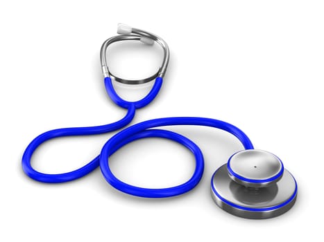 Stethoscope on a white background. Isolated 3D image