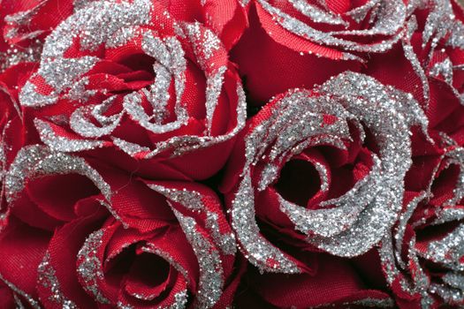 Red Roses with silver sparklefor Valentines Day