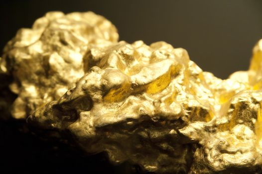 Detail of a golden Nugget with Shallow depth of field