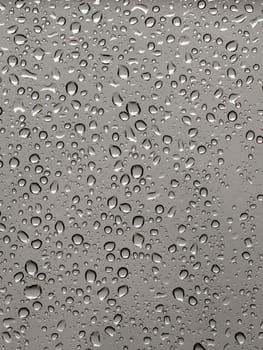 Many small raindrops on a window