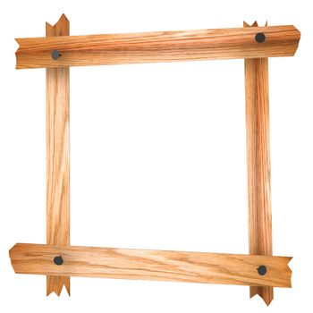 wooden photo frame 3d rendered for web