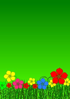green floral background