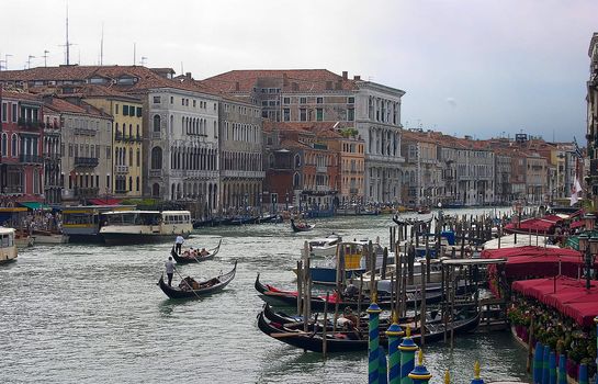 Grand Canal in Venice, view from bridge Ponte di Rialto