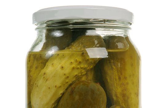 A jar of pickles isolaed on white backgorund