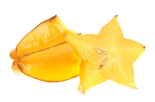 Carambola or starfruit isolated on white background