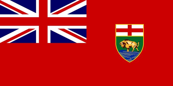 Illustration of Canadian state of Manitoba flag, Canada.