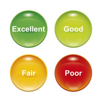 A set of four survey icons red yellow green