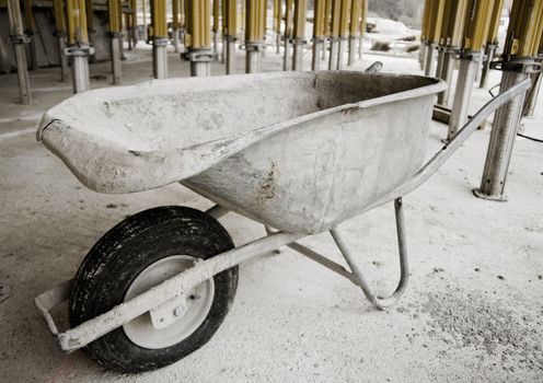 Close up of a Wheelbarrow on the Construction Site