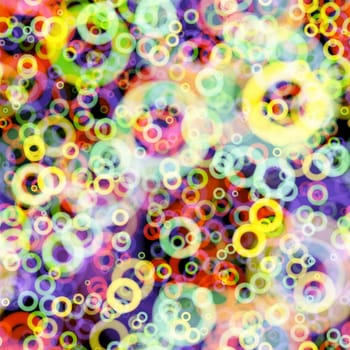 Colorful Seamless Pattern with Mini Retro Circles