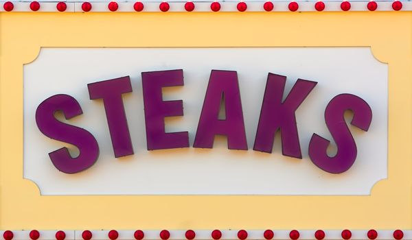 Large sign advertising steaks