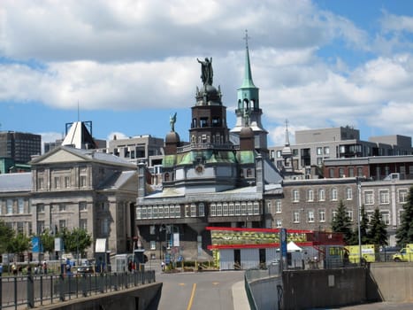 Montreal view with Notre Dame de Bon Secours, Quebec