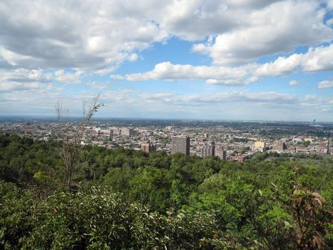 view of Montreal from Mont Royal belvedere