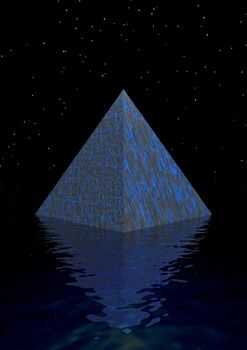 pyramid blue and water