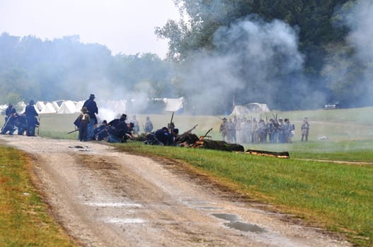 Civil War Re-enactment - Group battle
