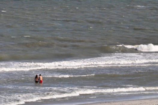 Couple in the waves