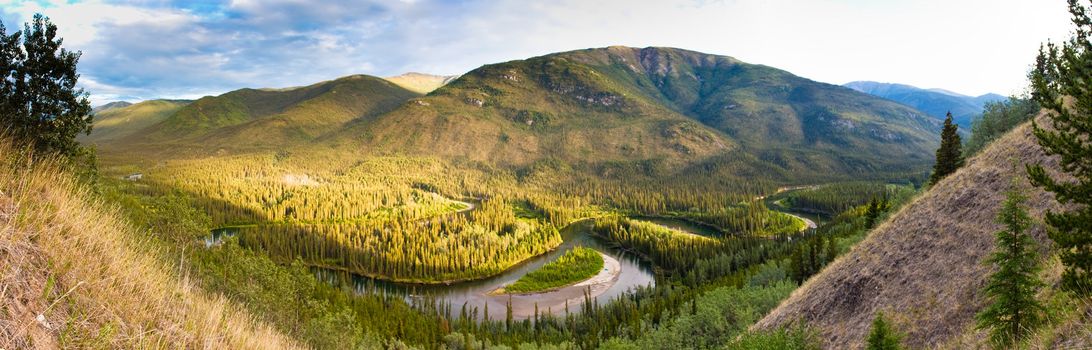 Beautiful valley of Big Salmon River, Yukon Territory, Canada