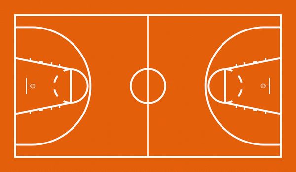 Bitmap Illustration of Official FIBA Basketball Court