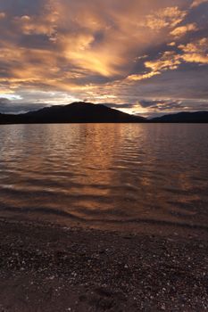 Sunset at Big Salmon Lake, Yukon T., Canada