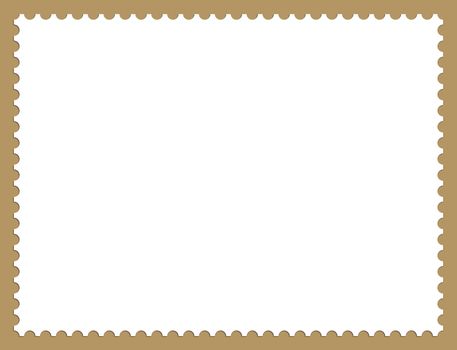 Illustration of Postage Stamp Frame Background With Shadows                                