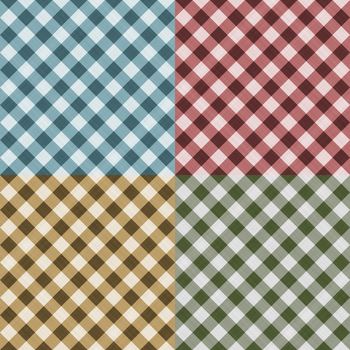 Tablecloth Gingham Seamless Pattern (Four Variations)