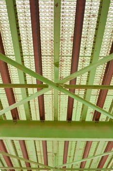 SDesign detail of vintage steel bridge from underneath