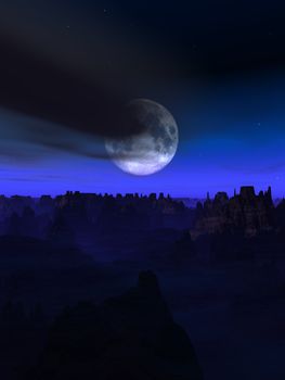 A landscape on a remote alien world.