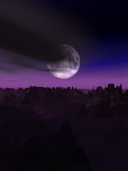 A landscape on a remote alien world.