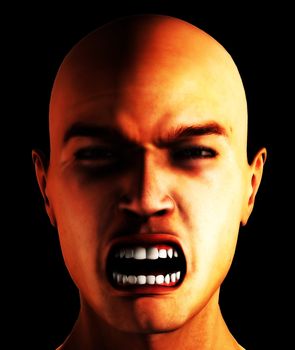 Conceptual image showing a really angry man.