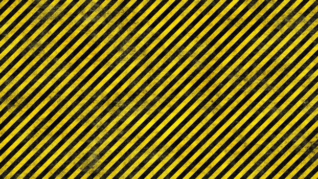 Realistic Grunge Rendering of Black and Yellow Warning Lines