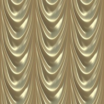 Seamless Pattern Illustration of Luxurious Satin Gold Drapes