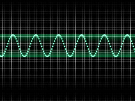 Realistic Illustration of Green Sound Wave