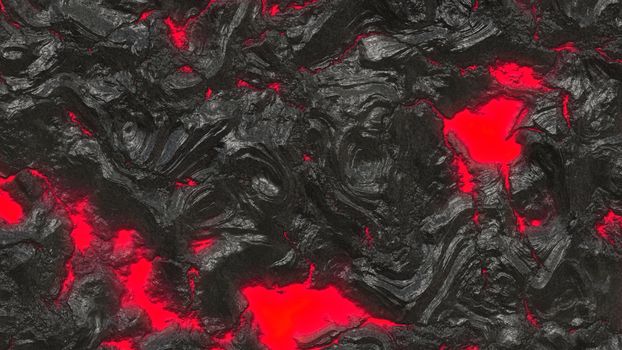 Illustration of Volcanic Lava - Red and Black