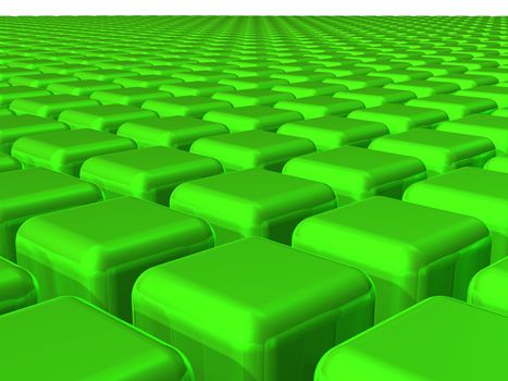 3D Landscape of Green Cubes (RGB)