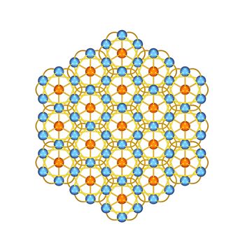 3D Network Pattern in Isometric Perspective Forming a Cube