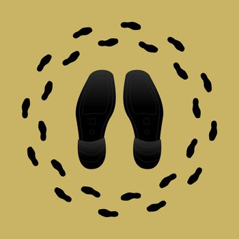 Bitmap Illustration of Shoe Soles and Shoe Prints